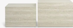 ROLSTEDTable basse ROLSTED 58x58/50x50 coloris travertin 2pcs