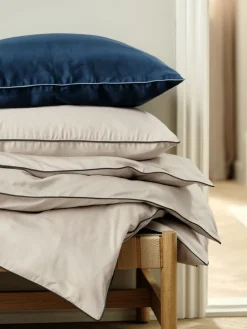 SANNAGoldParure de lit Satin SANNA 240x220 bleu foncé