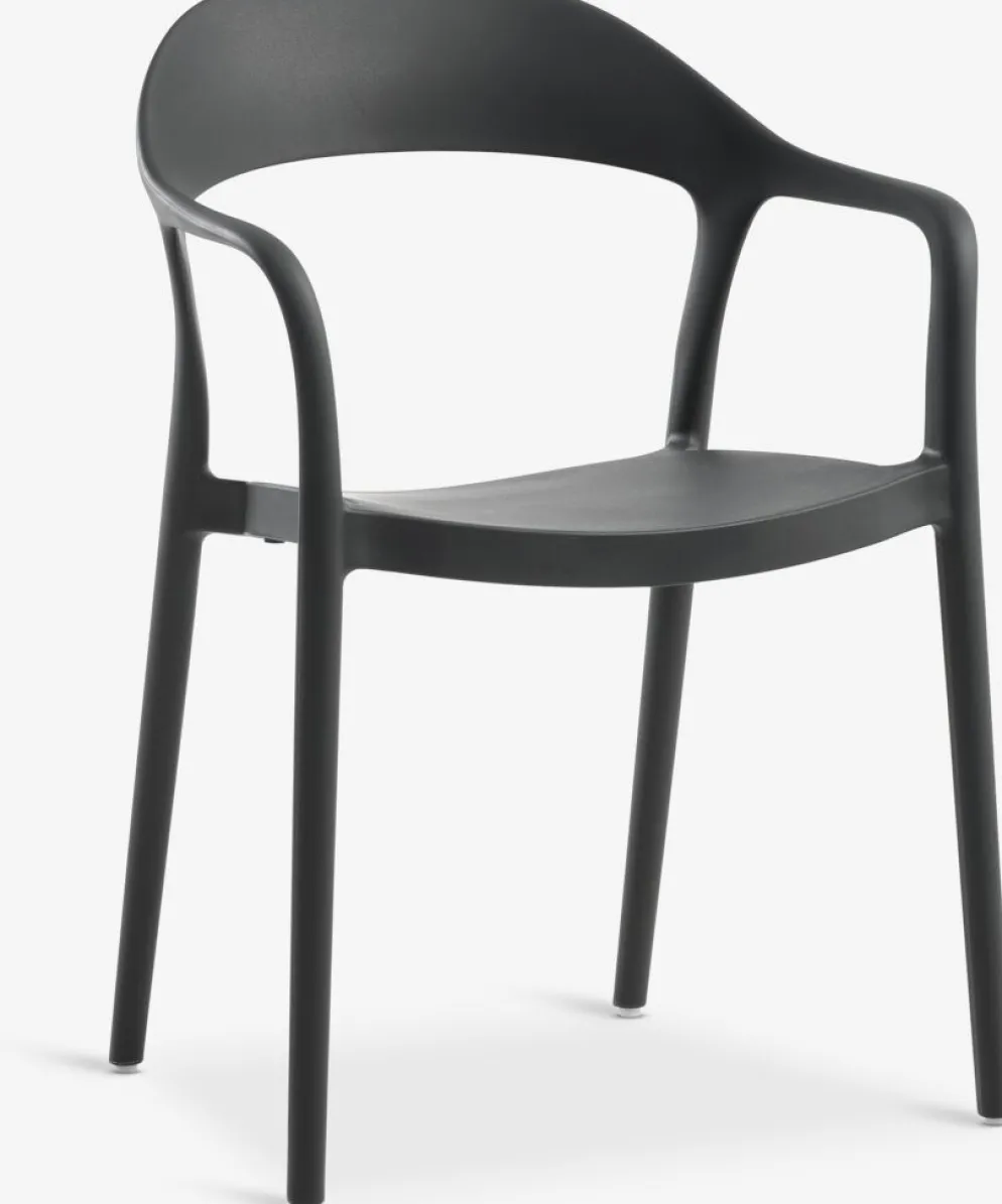 SIRDAL + NANNESTADSIRDAL L91 table eucalyptus + 4 NANNESTAD chaises gris foncé