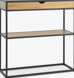 TRAPPEDALConsole TRAPPEDAL 30x80 1 tiroir coloris chêne chaud/noir