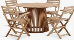 UDBYNEDER + VESTERHAVETUDBYNEDER Ø120 table + 4 VESTERHAVET chaises teck