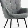 ULDUMFauteuil ULDUM tissu gris/noir