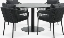 VAMDRUP + GILJAVAMDRUP Ø120 table + 4 GILJA chaises gris