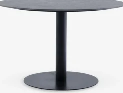 VAMDRUP + INGSTRUPVAMDRUP Ø120 table gris + 4 INGSTRUP chaises noir