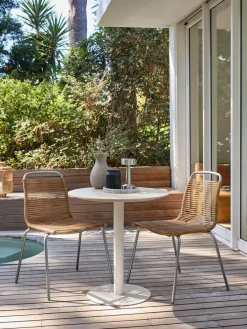 VAMDRUP + MIDDAGSBERGETVAMDRUP Ø70 table beige + 2 MIDDAGSBERGET chaises naturel