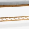 VANDSTEDBanc VANDSTED a/étagère tissu gris/bambou
