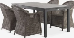 VATTRUP + GAMMELBYVATTRUP L172/276 table noir + 4 GAMMELBY chaises gris