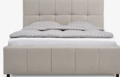 VEMMELEVCadre de lit VEMMELEV a/rangement 140x190 tissu beige