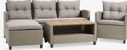 VENEnsemble lounge VEN 4 personnes a/méridienne naturel