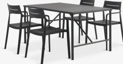 VIERLI + INGSTRUPVIERLI L149 table + 4 INGSTRUP chaises noir