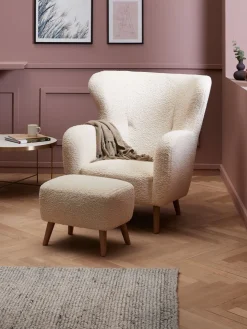 VILDSUNDFauteuil VILDSUND tissu teddy blanc cassé