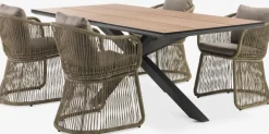 YPNASTED + STORDALENYPNASTED L215 table + 4 STORDALEN chaises naturel